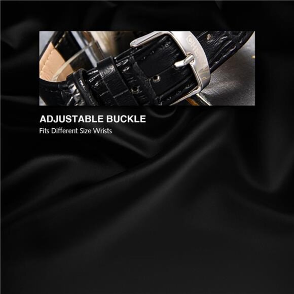 Mens Square Watch, Vintage Leather Cuff Watch, Roman Numeral Analog Quartz - Picture 5 of 7